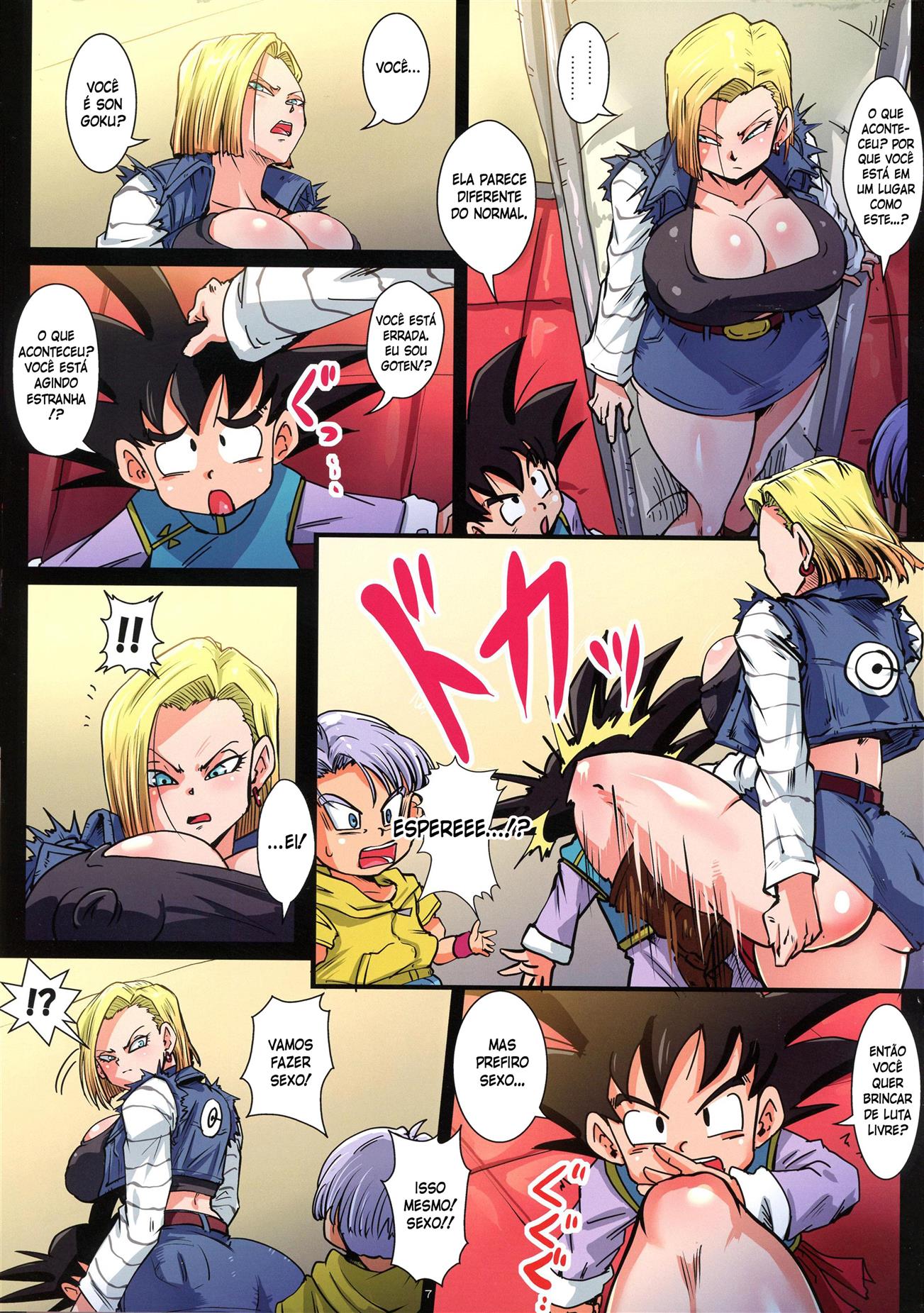 Goten e Trunks Fodendo Androide 18